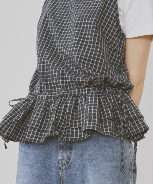 MERLOT（メルロー）の「ギンガムチェックキャミビスチェ（タンクトップ・レディース・ブラック/ホワイト・FREE）」の18枚目の写真