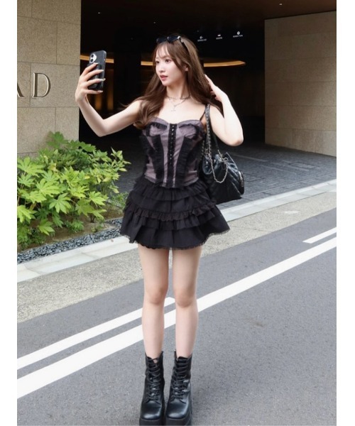 darich ミックスフリルミニスカート ダーリッチ Darich ミックスフリルミニスカート （ホワイト