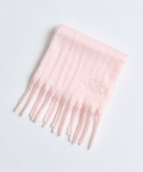 OLIVE des OLIVE（オリーブデオリーブ）の「【SNSで話題】ロゴ刺繍ブークレマフラー（ストール/ショール・レディース・レッド/ピンク/サックスブルー/アイボリー・FREE）」の20枚目の写真