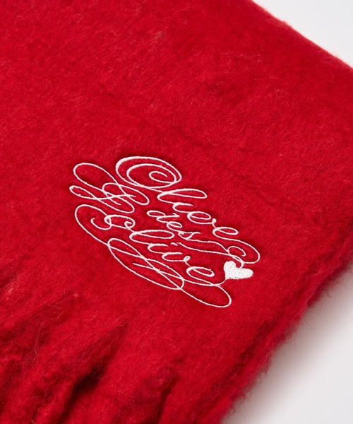 SNSで話題】ロゴ刺繍ブークレマフラー（ストール/ショール