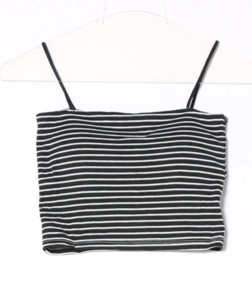 HALEY PESCA（ヘーリーペスカ）の「HALEY PESCA/カップ付き　ミニ丈ボーダーキャミソール（キャミソール・レディース・ホワイト/ブラウン/ブラック・FREE）」の7枚目の写真
