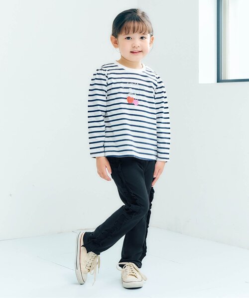 apres les cours(アプレレクール)の「サイドフリルストレート/7days Style pants(その他パンツ・キッズ・ベージュ/ネイビー/ブラック・80/90/100/110/120/130)」の4枚目の写真