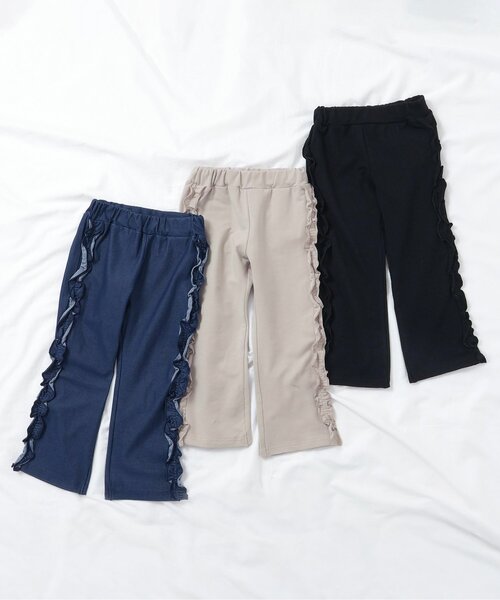 apres les cours(アプレレクール)の「サイドフリルストレート/7days Style pants(その他パンツ・キッズ・ベージュ/ネイビー/ブラック・80/90/100/110/120/130)」の12枚目の写真