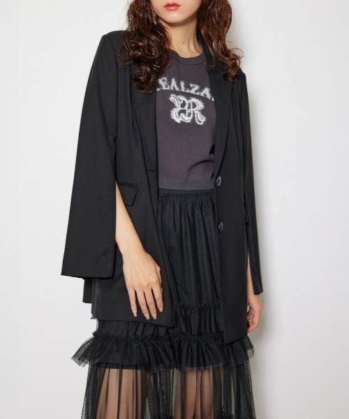 rienda（リエンダ）の「2WAYシングルテーラージャケット 秋服（テーラードジャケット・レディース・ブラック/グレー/ブラウン・SMALL/MEDIUM）」の2枚目の写真