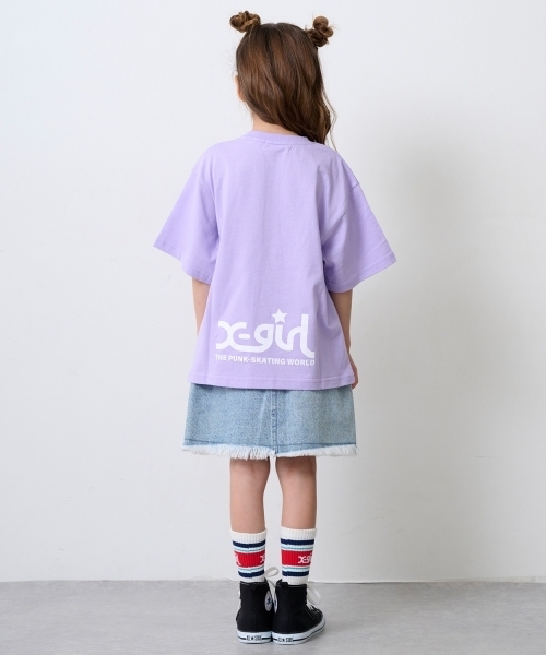 X-girl Stages（エックスガールステージス）の「クラッシュ加工カットオフスカート（デニムスカート・キッズ・ブラック/ブルー/カラフル・130cm/120cm/100cm/140cm/110cm）」の15枚目の写真