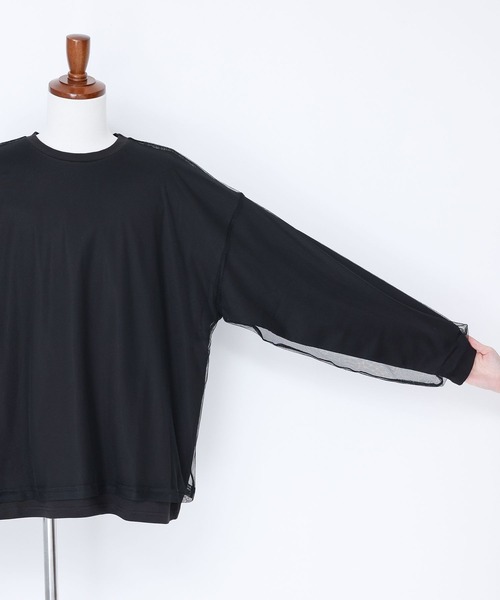 MDR(エムディアール)の「チュールドッキングカットソートップス(Tシャツ/カットソー・メンズ・オフホワイト/ブラック・L/M)」の21枚目の写真