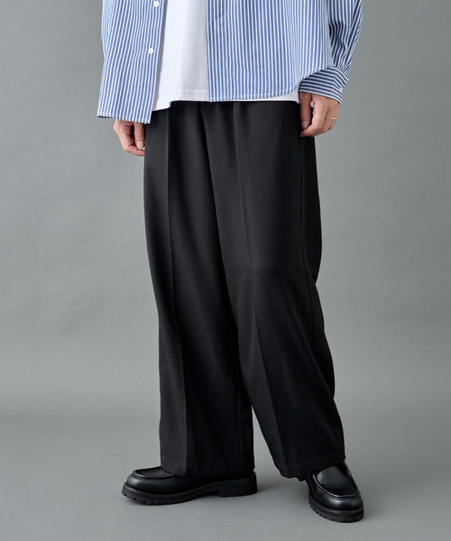 COLONY 2139（コロニートゥーワンスリーナイン）の「ウォッシャブルストレッチワイドスラックス（スラックス・メンズ・ブラック/チャコールグレー/ブラウン・MEDIUM/LARGE）」の6枚目の写真