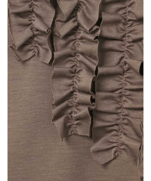 mizuiroind（ミズイロインド）の「mizuiro ind フロントフリルプルオーバー（Tシャツ/カットソー・レディース・ベージュ/チャコールグレー/オフホワイト/ブラック・FREE）」の7枚目の写真