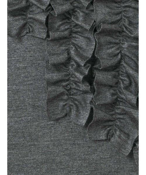 mizuiroind（ミズイロインド）の「mizuiro ind フロントフリルプルオーバー（Tシャツ/カットソー・レディース・ベージュ/チャコールグレー/オフホワイト/ブラック・FREE）」の8枚目の写真