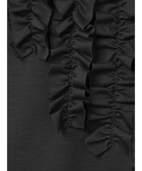 mizuiroind（ミズイロインド）の「mizuiro ind フロントフリルプルオーバー（Tシャツ/カットソー・レディース・ベージュ/チャコールグレー/オフホワイト/ブラック・FREE）」の9枚目の写真