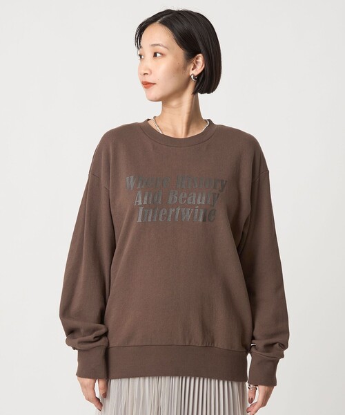 green label relaxing（グリーンレーベルリラクシング）の「ミュージアム ロゴ スウェット プルオーバー（スウェット・レディース・ブラウン/ナチュラル/ダークグレー・FREE）」の16枚目の写真