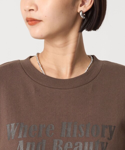 green label relaxing（グリーンレーベルリラクシング）の「ミュージアム ロゴ スウェット プルオーバー（スウェット・レディース・ブラウン/ナチュラル/ダークグレー・FREE）」の13枚目の写真