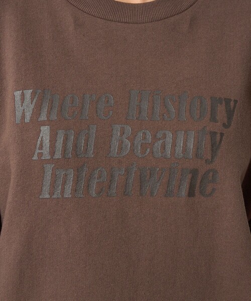 green label relaxing（グリーンレーベルリラクシング）の「ミュージアム ロゴ スウェット プルオーバー（スウェット・レディース・ブラウン/ナチュラル/ダークグレー・FREE）」の9枚目の写真