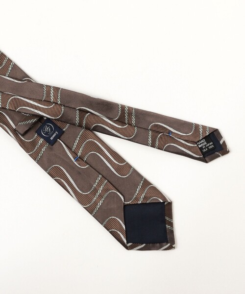BEAMS F(ビームスエフ)の「シルク ウェーブ柄 ジャカード ネクタイ(ネクタイ・メンズ・ブラウン/ネイビー・ONE SIZE)」の6枚目の写真