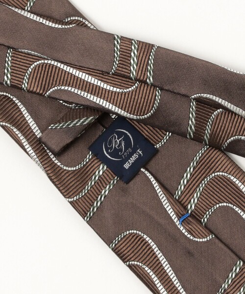 BEAMS F(ビームスエフ)の「シルク ウェーブ柄 ジャカード ネクタイ(ネクタイ・メンズ・ブラウン/ネイビー・ONE SIZE)」の7枚目の写真