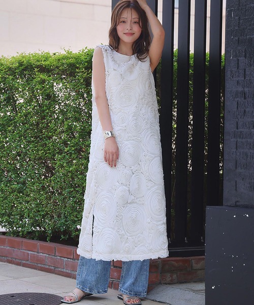 新品！バテンレースワンピース　ノースリーブワンピース COLLAGE GALLARDAGALANTE ワンピース バテンレースワンピース