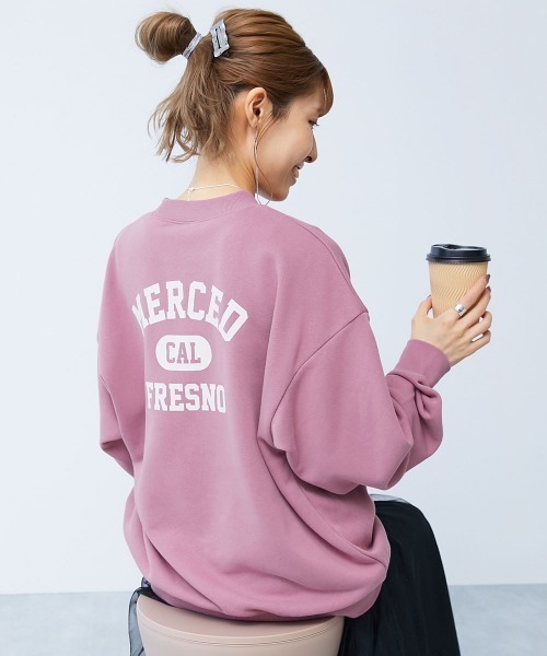 devirock（デビロック）の「大人 デビラボ プリント トレーナー（スウェット・レディース・ピンク系1/ブルー系1/イエロー系1/グレー系1/ブラック系1/ベージュ系2/ブラック系2/ベージュ系1/ベージュ系3/グレー系2・M/L/LL）」の10枚目の写真