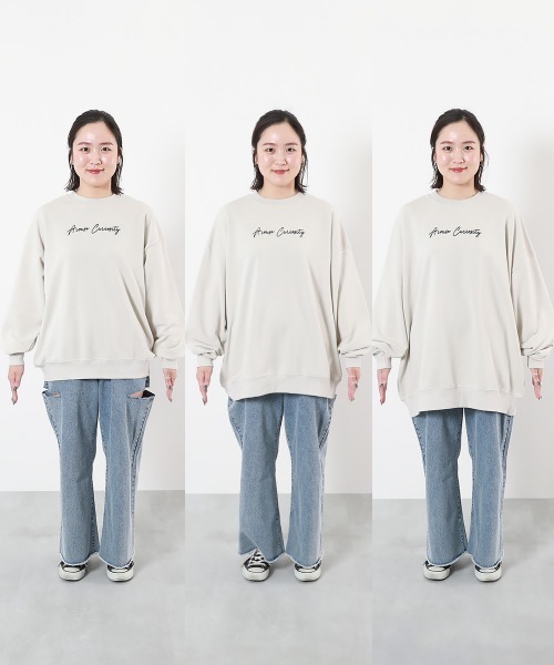 devirock（デビロック）の「大人 デビラボ プリント トレーナー（スウェット・レディース・ピンク系1/ブルー系1/イエロー系1/グレー系1/ブラック系1/ベージュ系2/ブラック系2/ベージュ系1/ベージュ系3/グレー系2・M/L/LL）」の17枚目の写真