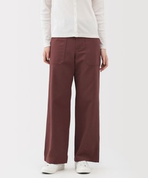 婦人　洗いざらし　ヘリンボーンベイカーストレートパンツ