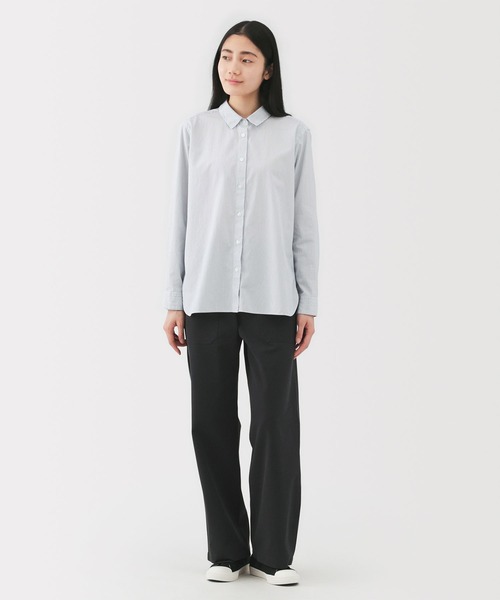 無印良品(ムジルシリョウヒン)の「婦人 洗いざらし ヘリンボーンベイカーストレートパンツ(その他パンツ・レディース・カーキ系/ブラウン/ブラック/アイボリー・S/M/L/XL)」の9枚目の写真