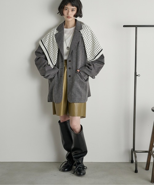 フェイクレイヤードレースアップロングブーツ（ブーツ）｜THE YOn