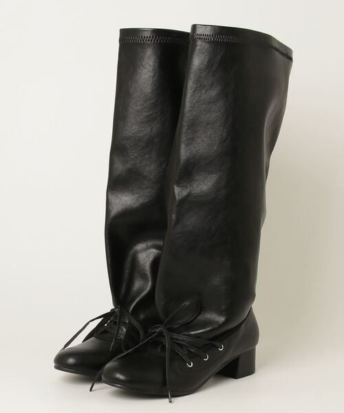 THE YOn(ザヨン)の「フェイクレイヤードレースアップロングブーツ(ブーツ・レディース・ブラウン/ブラック・38/39/37)」の20枚目の写真