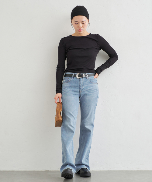 U by SPICK&SPAN(ユーバイスピックアンドスパン)の「【SOMETHING/サムシング】 LISA FLARE(デニムパンツ・レディース・ブラック/ライトブルー・27/28/29)」の11枚目の写真