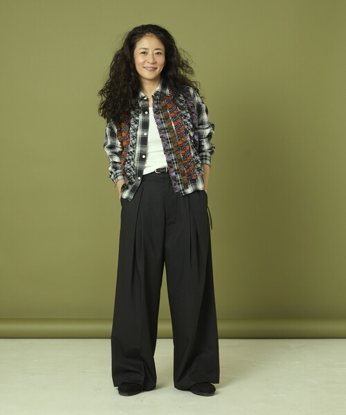 Freada（フリーダ）の「Freada/フリーダ フロントフリル チェックシャツ（シャツ/ブラウス・レディース・ブラック/ブラウン・ONE SIZE）」の4枚目の写真