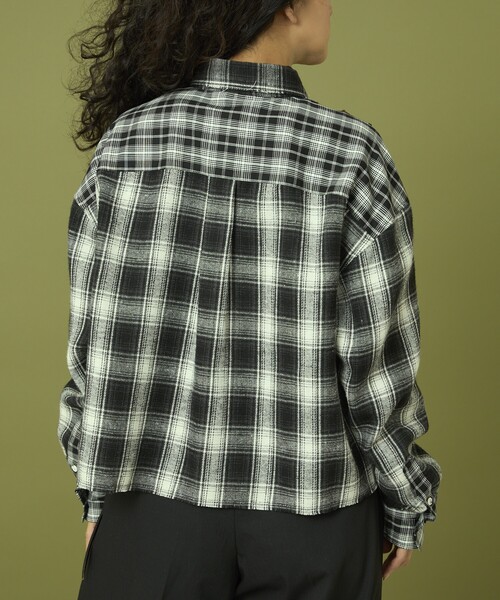 Freada（フリーダ）の「Freada/フリーダ フロントフリル チェックシャツ（シャツ/ブラウス・レディース・ブラック/ブラウン・ONE SIZE）」の14枚目の写真