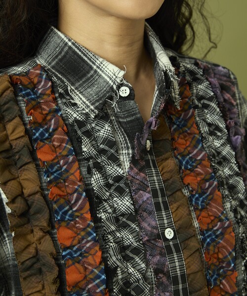 Freada/フリーダ フロントフリル チェックシャツ（シャツ/ブラウス