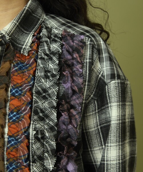 Freada/フリーダ フロントフリル チェックシャツ（シャツ/ブラウス