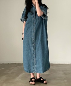 Michael Kors デニムシャツワンピース シャンブレーシャツミディドレス セール】シャンブレー シャツ ミディ ドレス（シャツワンピース