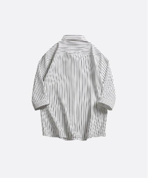 U:UME（ユーム）の「Stripe Half Sleeve Shirt（シャツ/ブラウス・メンズ・ブラック/ブルー/ネイビー/ホワイト/ピンク/レッド・MEDIUM/LARGE/X-LARGE/XX-LARGE）」の7枚目の写真