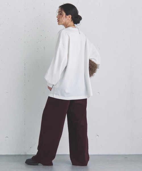 Doux archives（ドゥアルシーヴ）の「オーバーロゴロンTee（Tシャツ/カットソー・レディース・グレイッシュベージュ/ブラック/オフホワイト・FREE）」の9枚目の写真