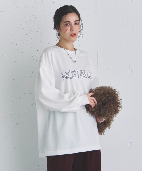 Doux archives（ドゥアルシーヴ）の「オーバーロゴロンTee（Tシャツ/カットソー・レディース・グレイッシュベージュ/ブラック/オフホワイト・FREE）」の17枚目の写真