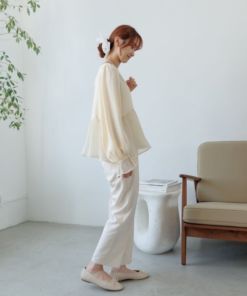 flower（フラワー）の「スモーキーテーパードパンツ3（その他パンツ・レディース・アイボリー/グレー・FREE）」の13枚目の写真