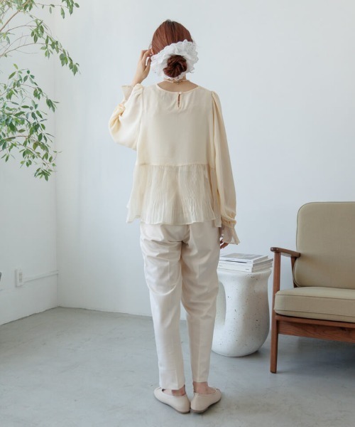 flower（フラワー）の「スモーキーテーパードパンツ3（その他パンツ・レディース・アイボリー/グレー・FREE）」の14枚目の写真