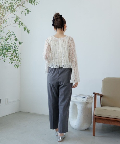 flower（フラワー）の「スモーキーテーパードパンツ3（その他パンツ・レディース・アイボリー/グレー・FREE）」の10枚目の写真