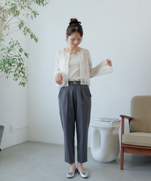 flower（フラワー）の「スモーキーテーパードパンツ3（その他パンツ・レディース・アイボリー/グレー・FREE）」の7枚目の写真