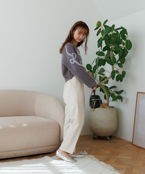 flower（フラワー）の「スモーキーテーパードパンツ3（その他パンツ・レディース・アイボリー/グレー・FREE）」の20枚目の写真