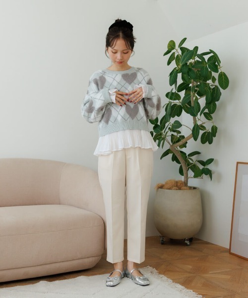 flower（フラワー）の「スモーキーテーパードパンツ3（その他パンツ・レディース・アイボリー/グレー・FREE）」の22枚目の写真