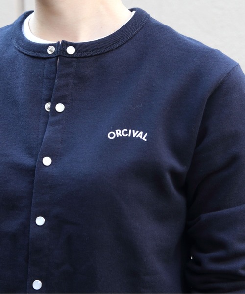 ORCIVAL オーシバル　フレンチテリー クルーネックカーディガン ORCIVAL/オーシバル フレンチテリー クルーネックカーディガン