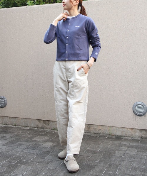 ORCIVAL オーシバル　フレンチテリー クルーネックカーディガン ORCIVAL/オーシバル フレンチテリー クルーネックカーディガン FRENCH