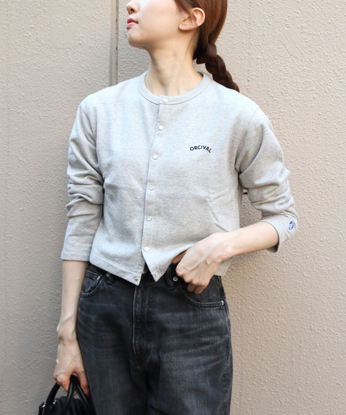 ORCIVAL（オーシバル）の「ORCIVAL/オーシバル　フレンチテリー クルーネックカーディガン　FRENCH TERRY CREWNECK CARDIGAN　OR-C0435 MAZ（カーディガン/ボレロ・レディース・レッド/ダークネイビー/コバルトブルー/ブラック/ヘザーグレー/ナチュラル・2）」の18枚目の写真
