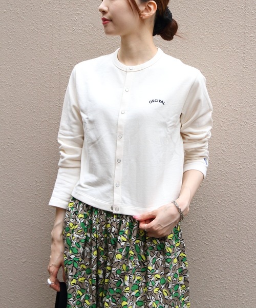 ORCIVAL（オーシバル）の「ORCIVAL/オーシバル　フレンチテリー クルーネックカーディガン　FRENCH TERRY CREWNECK CARDIGAN　OR-C0435 MAZ（カーディガン/ボレロ・レディース・レッド/ダークネイビー/コバルトブルー/ブラック/ヘザーグレー/ナチュラル・2）」の10枚目の写真
