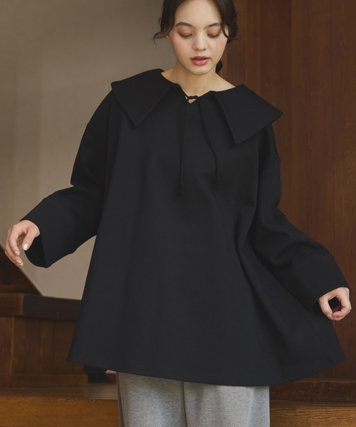 Big collar tunic onepiece/ビックカラーチュニックワンピース