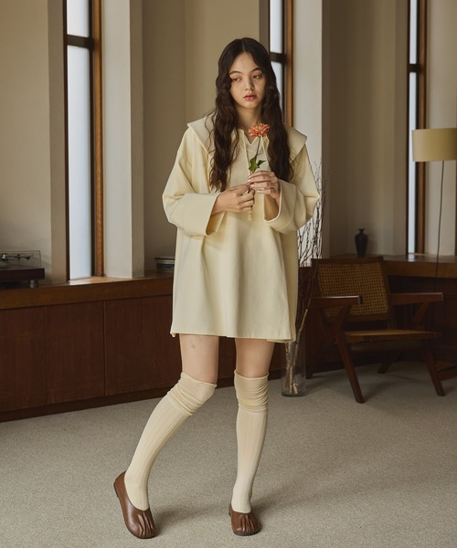 Big collar tunic onepiece/ビックカラーチュニックワンピース