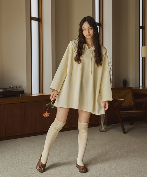 Big collar tunic onepiece/ビックカラーチュニックワンピース