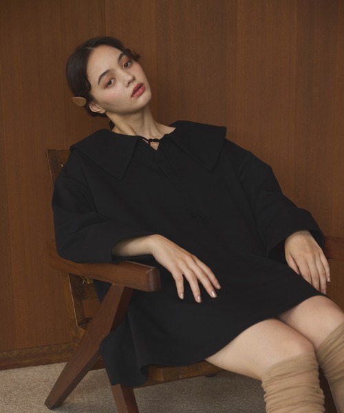 Big collar tunic onepiece/ビックカラーチュニックワンピース