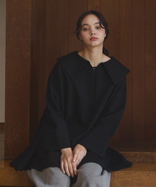 Big collar tunic onepiece/ビックカラーチュニックワンピース